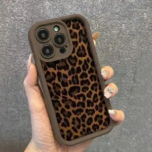 Vintage Leopard-pattern Phone Case, Soft TPU Cellphone Protective Case, Total Protective Shockproof Mobile Phone Cover for iPhone 16 15 14 13 12 11 Plus/Pro/Pro Max