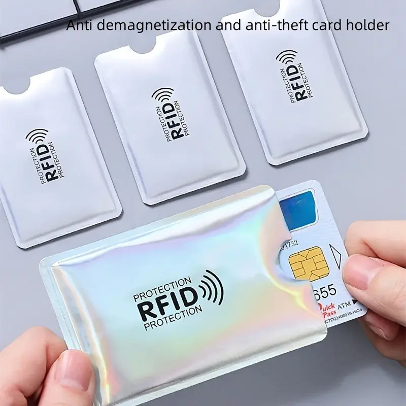 10pcs RFID Blocking Card Holder, Bank Card ID Card Protective Cover, Card Organizer Protector, RFID Blocking Aluminum Alloy Credit Card Holder, RFID Anti Theft, RFID Theft Proof, RFID Shielded
