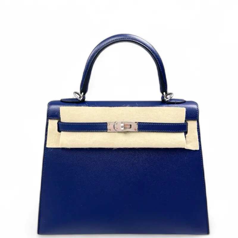 Pre-owned Hermes Leather Tote Bags Kelly 25 Madame 73 Bleu Saphir (0816m7) [Deposit 1] [Full Price $25000]