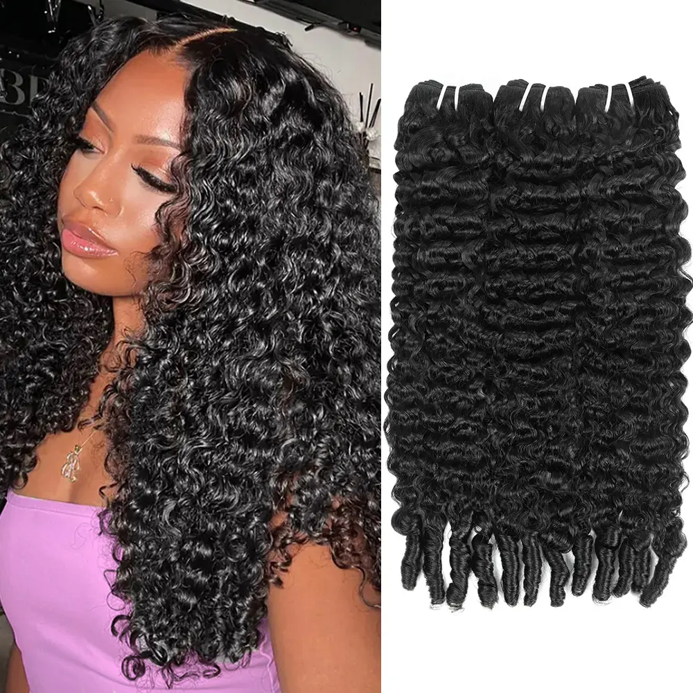 Burmese Curly 1 3 4 Bundles Human Hair 30 Inch Brazilian Curly Human Hair Bundles Natural Black Double Weft Quick Weave for Women Hair Extensions Sew In