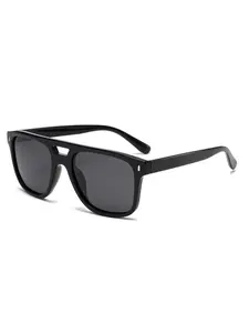 Men's polarized sunglasses, women's essential sunscreen sunglasses, European and American classic black large box design, UV protection for vision.