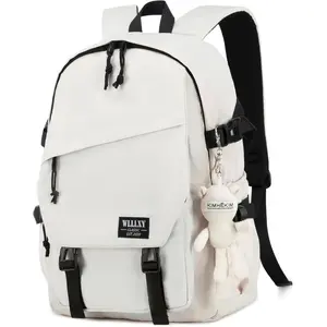 Caoroky knight College School Bag for Men Women Laptop Backpack 15.6 Inch Anti Theft Travel Daypack Large Elementary Middle High Bookbags for Teens Girls Boys Students-Medium,off-white