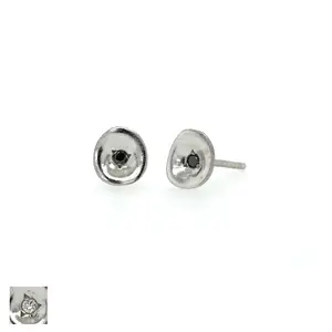 Unique Diamond Stud Earrings - Silver