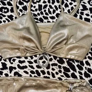 Gold Upcycled festival, rave outfit size small