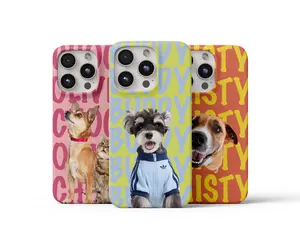 Personalized Pet Portrait Phone Case, Pet Photo & Name Iphone Cover, Dog Cat Mom Gift