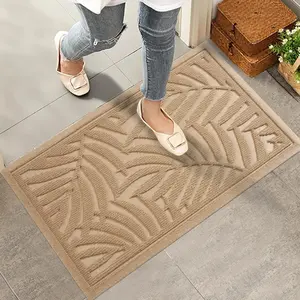 Front Door Mat, Absorbent Resist Dirt Welcome Door Mat Indoor Outdoor, Waterproof Doormat, Sturdy Non Slip Backing, Fade Resistant, Low Profile Entry Mat for Entryway, 29*17, Beige