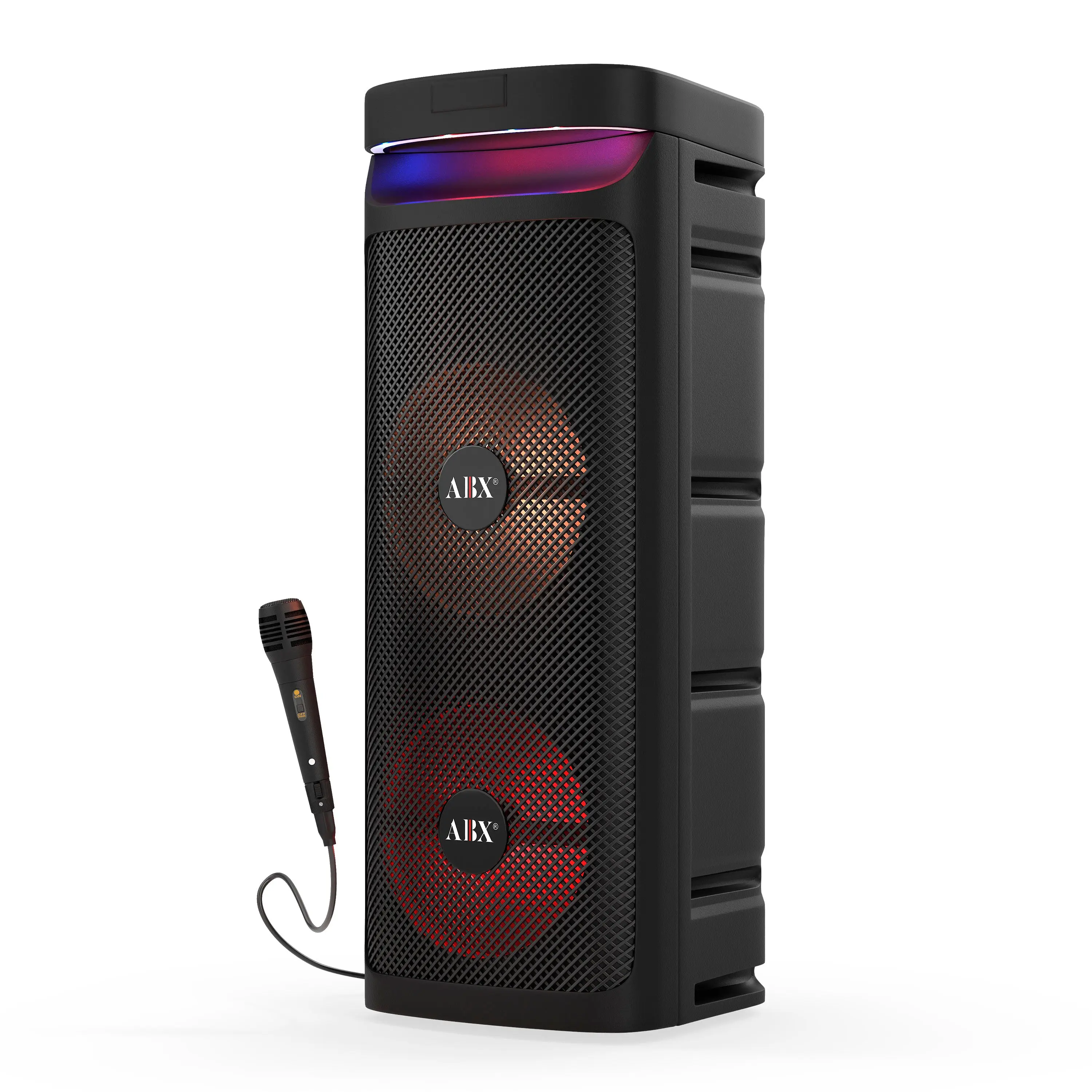 Audiobox ABX-2010R Dual 10” Bluetooth PA Speaker with WaveSync™ and Sound-Activated LED Lights