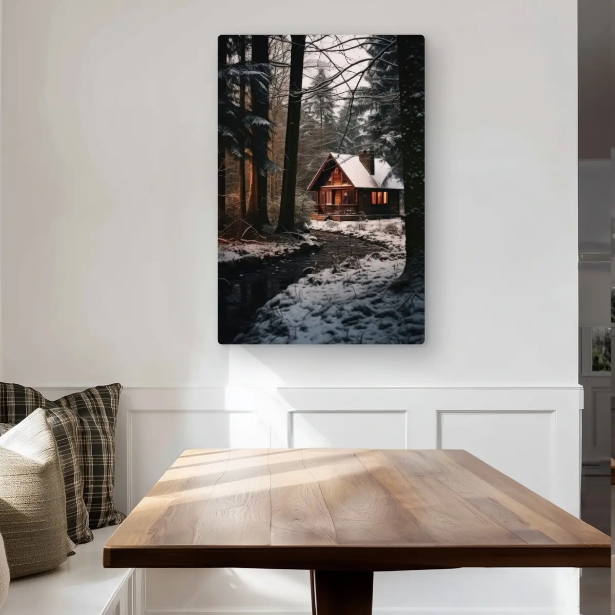 MWW C1MP2436AQ8FIL 24x36 in. Durable Minimalist Riverside Nature Scene Landscape Wall Art - Lightweight Brown Aluminium Metal Print, Soothing Modern Decor, Fade-Resistant Home Gift