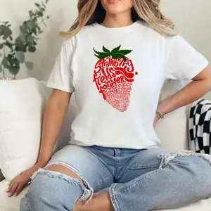 Strawberry T-Shirt, Strawberry Fields Forever, Song Lyrics Tee, Botanical T-Shirt