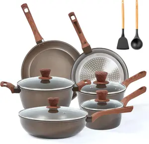12 count Pots and Pans Set, Nonstick Cookware Sets, Non Stick Pots and Pan Set with Frying Pans, Saucepans, Steamer  Shovel Spoon