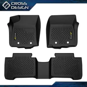 CROSSDESIGN TPE Floor Mats Liners Fit For 2018-2023 Toyota Tacoma（Only For  Double Cab）All Weather Car Liners Upgraded Version