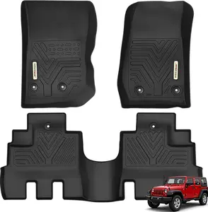 TPE Floor Mats fits 2014-2018 Jeep Wrangler JK / JKU, All Weather, Waterproof