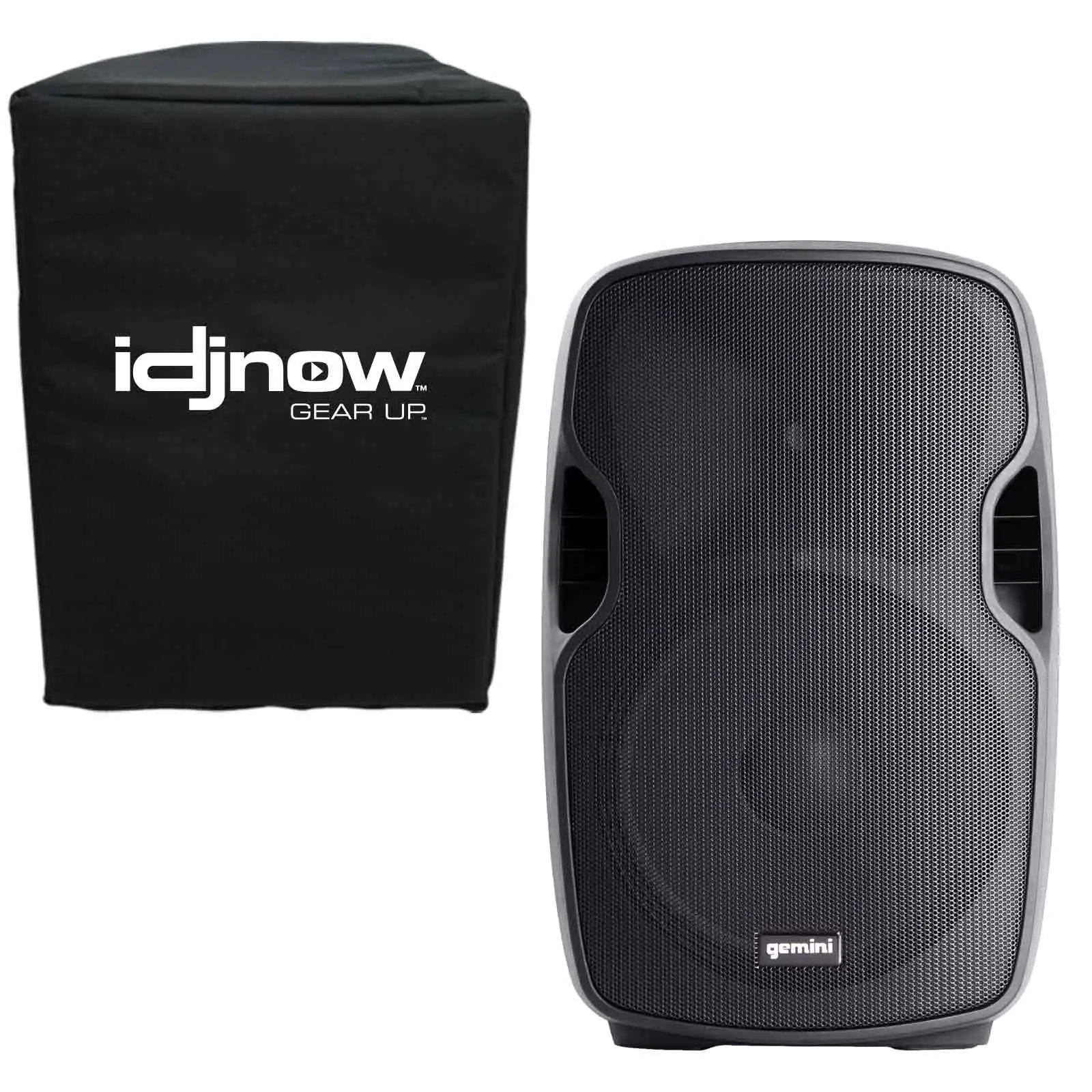 Gemini AS-1500P Active Speaker with 15" Woofer, Wheels, & Free IDJNow Speaker Cover