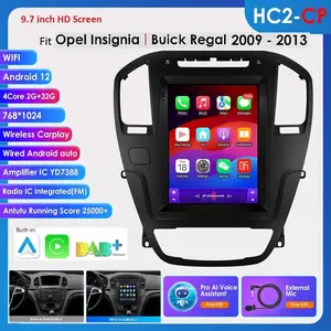 2 DIN Android 13 Car Radio for Opel Insignia Buick Regal 2009 - 2013 Multimedia Stereo 9.7inch Vertical Screen Carplay