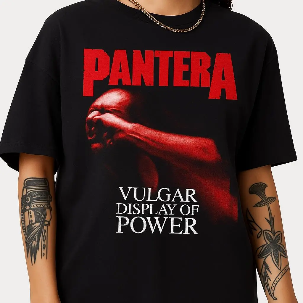 [SALE OFF UP TO 45%] Pantera Shirt Vulgar Display of Power Tee Thrash Metal Band Merch Pantera Graphic Tshirt, Heavy Metal Rock Concert Goth Punk Vintage Style
