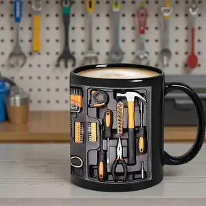 Funny Mechanic Toolbox Coffee Mug – Creative 11oz Mug for Auto Mechanics, Car Lovers & Daily Use Cup Reusable Washable Drinkware Tea Tumbler Ceramic