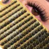 156-Cluster DIY Lash Clusters Set, Volume Lash Clusters, Soft Cluster Eyelashes, DIY False Eyelashes, 8-16mm Fluffy Soft Individual Cluster Lashes, 0.07mm Thin-Band D-Curl Eyelash Extensions, Reusable & Beginner-Friendly