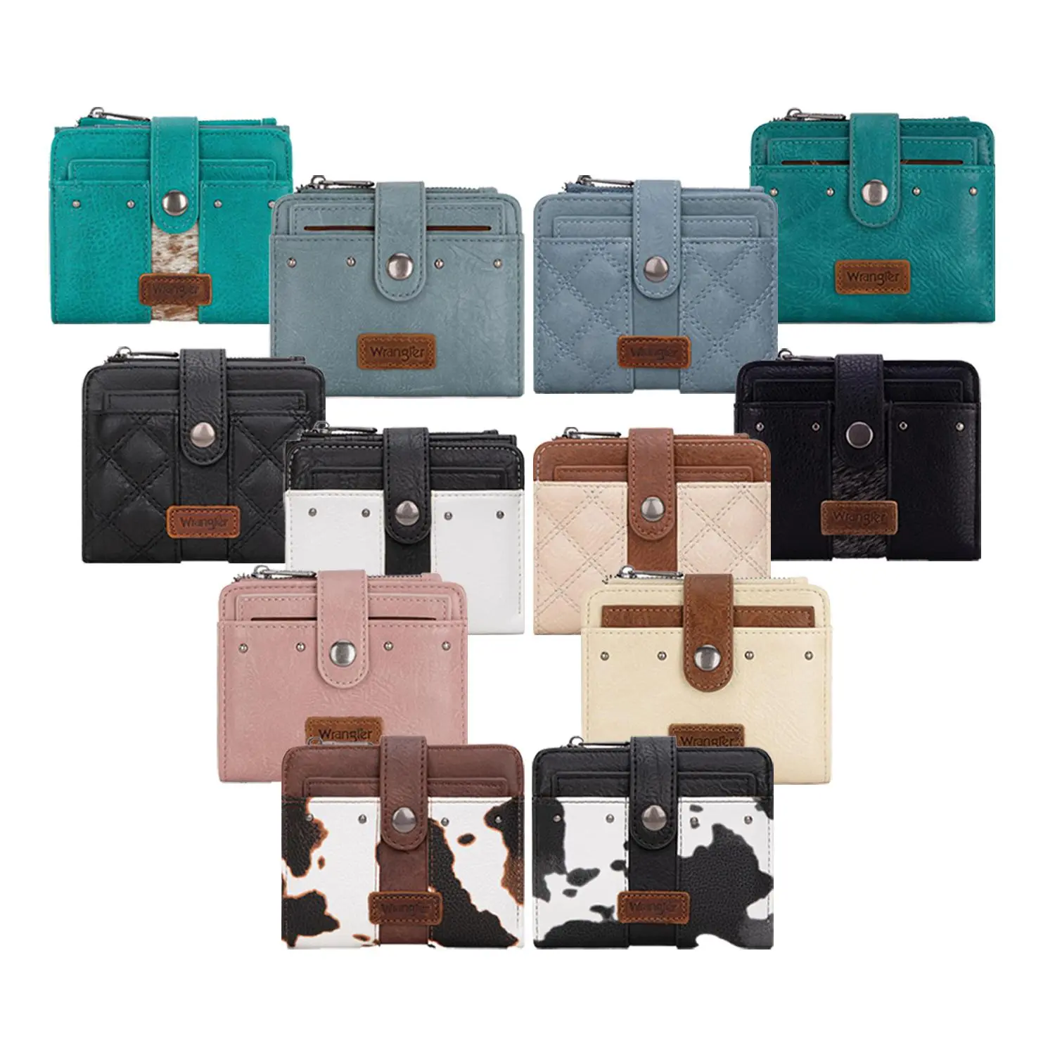 Wrangler Wallet for Women Bifold Card Holder with Zipper Wrangler Wallet for Women Bifold Card Holder with Zipper