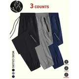 URMCZ Men's Fitted Woven Athletic Jogger Pants - Lightweight, Breathable, Comfy, Quick Dry, Zipper Pockets, Fashion Streetwear, Machine Washable, Grey, Ideal for Gym, Spring-Autumn, Gifts for Him,sohochic