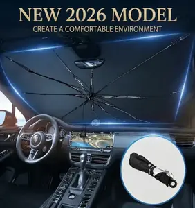 Portable Car Windshield Sunshade, Foldable Windshield Sun Umbrella, Car Exterior Accessories, Car Windshield Cooling Umbrella for Daily