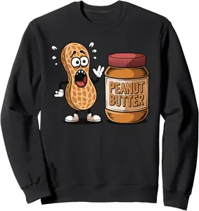 Surprised Peanut Looking At Peanut Butter Sweatshirt