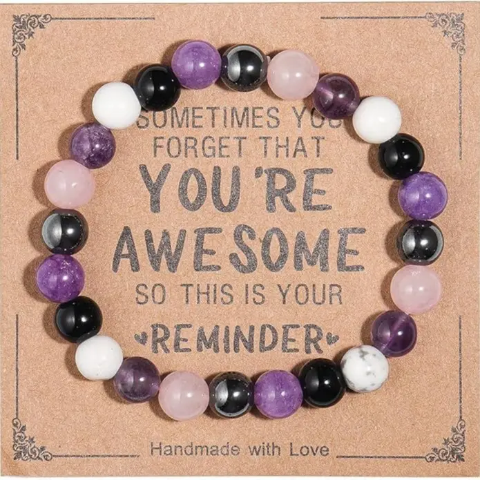 Amethyst+White Jade Marrow Bracelet