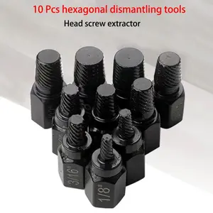 10Pcs Screw Bolt and Nut Extractor Kit Alloy Steel Damaged Screw Remover Set  Removal Screws Bolt Extraction Sleeve Removal Tool Hand Tools