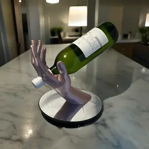 Vino Grace Elegant Hand Wine Bottle Stand, Decorative Gravity Bottle Display Holder, Minimalist Design, Functional Home Decor