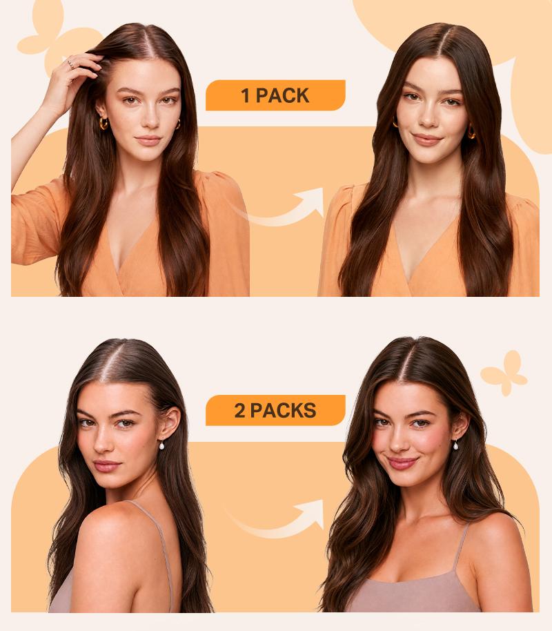 Doores Scalp Hair Fill ins Clip in Hair Extensions 100% Human Hair 2pcs/4pcs Invisible Hair Extensions for Women Natural#TikTokShopSummerSale