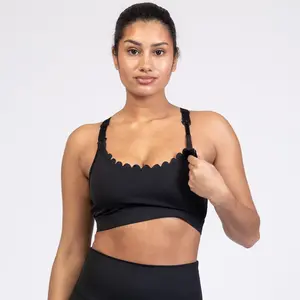 HIIT Scalloped High Impact Nursing Sports Bra (Noir)
