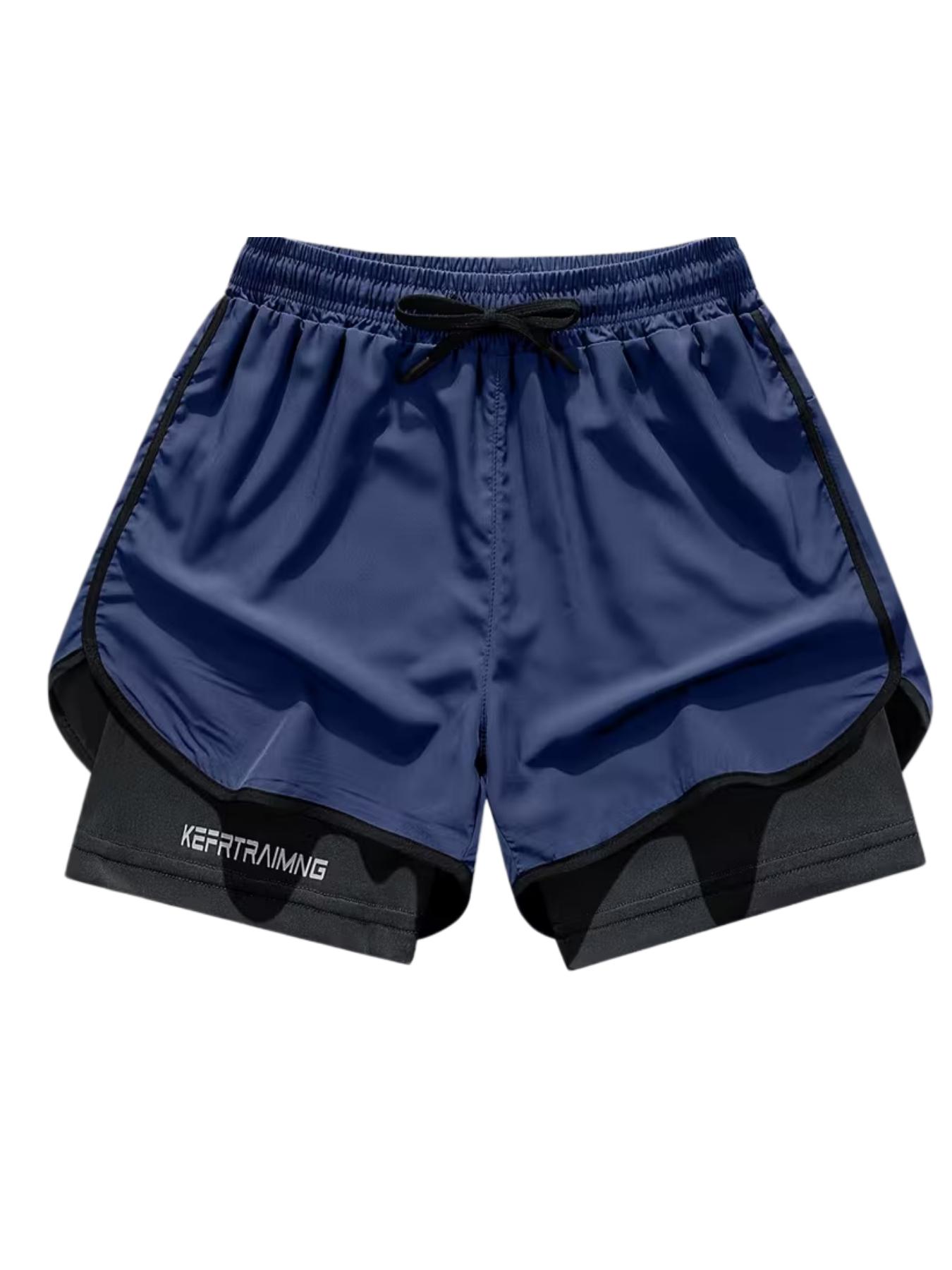 Men’s quick-dry outdoor sports shorts, breathable and comfortable, with pockets and drawstring, elastic waistband, suitable for outdoor fitness activities.