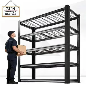 Nnovaroom  72" Adjustable Metal Double Layer Column Shelving, Commercial Grade Utility Rack for Warehouse, Basement, Kitchen