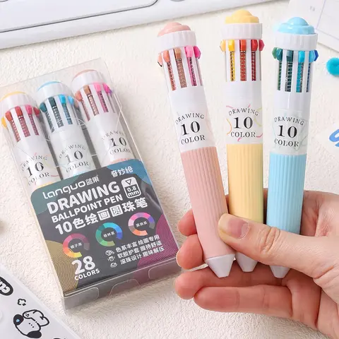 28 Colors Ballpoint Pen Set, 10-in-1 Colored Pens, Fine Point Retractable Ballpoint Pen for Office School Supplies Students Gifts, Colorful Precision Pens, Aesthetic Pens, Drawing Pens Set, Art Supplies, Ballpen Set