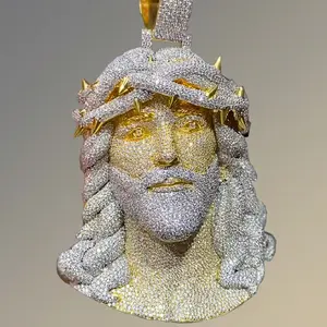 Neutral Punk Style 3D Beard Necklace with Religious Pendant, Includes 3mm Braided Chain - Thick and Durable Gold Chain, Hip Hop Beard Accessories, Suitable for Christmas Gifts, Parties, and Special Occasions Daily Wear