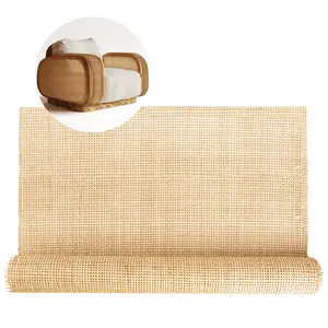 Premium Square Rattan Cane Webbing Roll 24" Wide Natural Cane Fabric; Rattan Webbing for Caning, upcycling Furniture, chairs and Design projects.