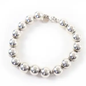 Pre-owned Tiffany & Co. Sterling Silver 925 (Ag925) Small Leather Goods TIFFANY&Co. Ball Bracelet Silver 925 Bracelet