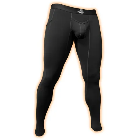 Men's High Waisted Athletic Stretch Sports Leggings - 28 in, V-Fly Feature, 1-Pack Black Fitness Bottoms for Sports, Outdoor Use, No