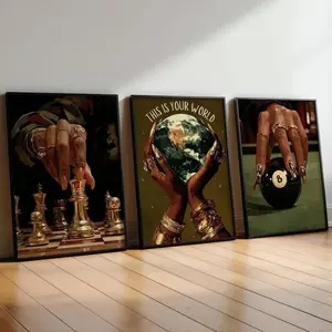 Motivational Black Woman Wall Art Set of 3, Black Woman Art, Motivational Wall Art , Product without frame