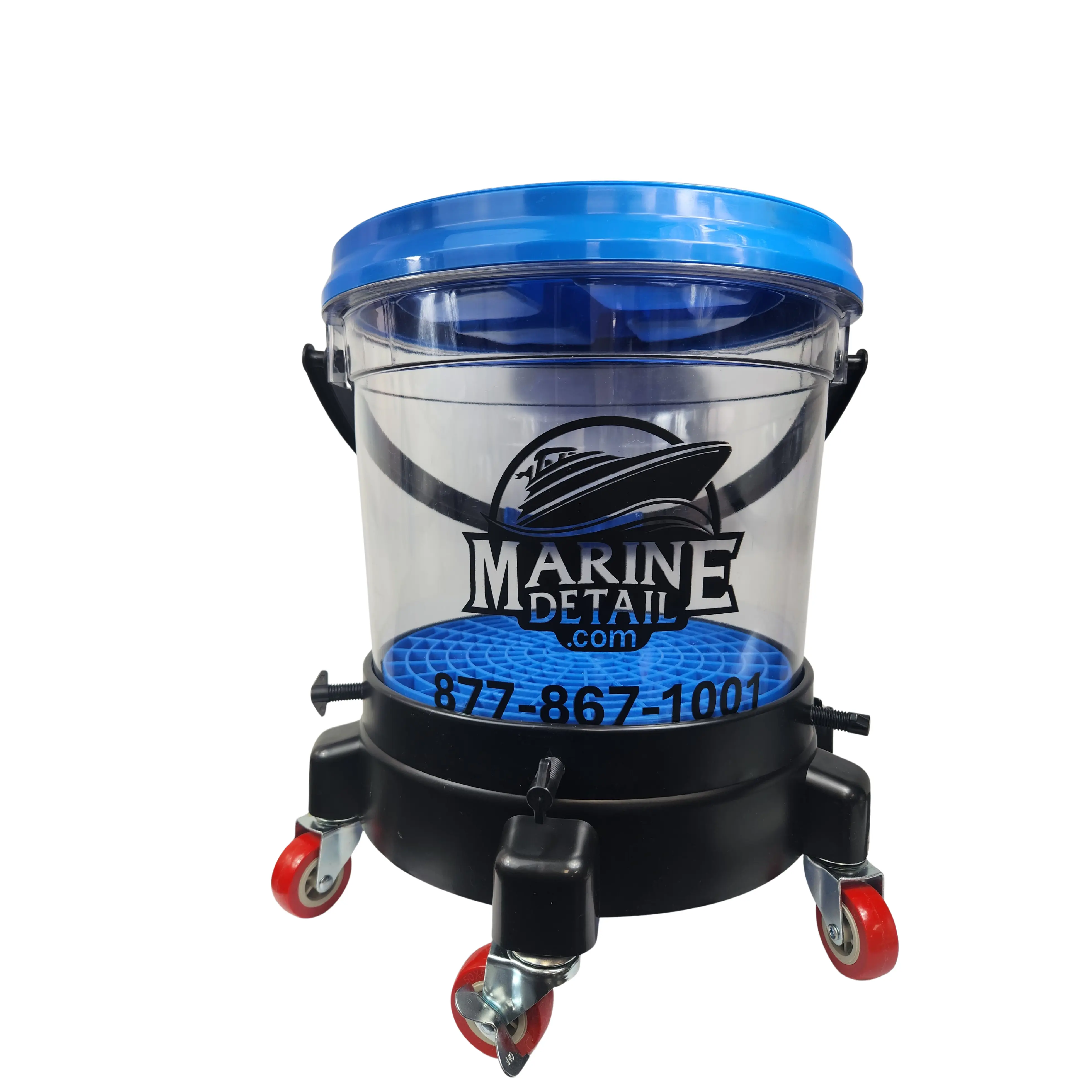 MarineDetail.com 4.75 Gal Wash Bucket System – w/ Lid, Grit Guard & Dolly (Professional Series)