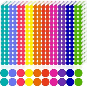 3000 count 1/2 Inch Colored Dot Stickers Round Color Coding Labels Circle Dots Labels Price Stickers Polka Circle Dot Stickers Label Sticker for Office, Classroom, Papers Etc