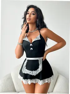 Fantasy Maid Costume 2 Piece Dress Apron Kawaii Cosplay Outfit