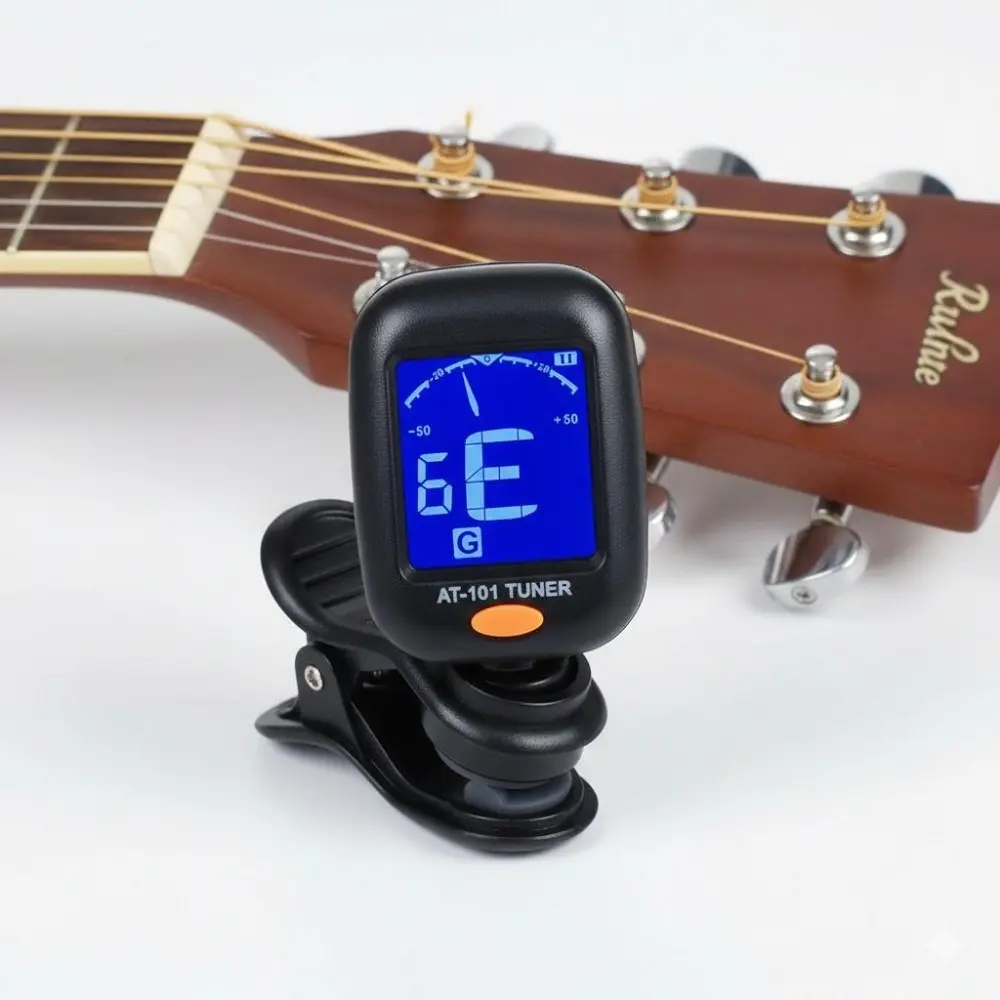 Portable Mini Rotating Clip-on Digital Tuner, High Sensitivity for Guitar Bass Violin Ukulele, Compact Camping & Dorm Instrument Tuner, Easy Storage Outdoor Performance Tuning Tool, Universal Clip-on Tuner, Portable Guitar Accessories