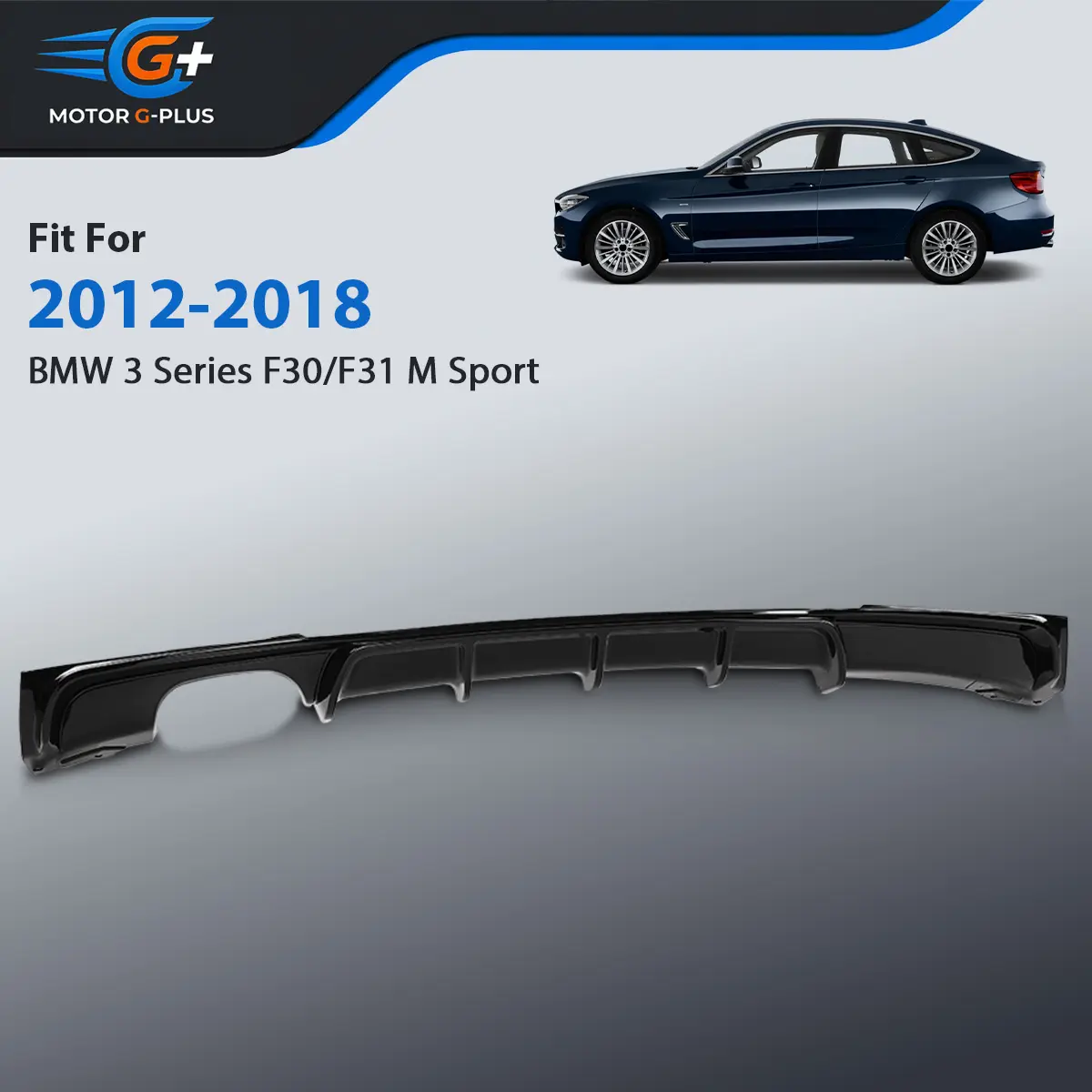 MOTOR GPLUS Gloss Black Rear Bumper Diffuser Lip - Polypropylene Car Accessory for BMW 3 Series F30/F31 Touring M Sport Bumpers (2012-2018) - Diffuser Lip Adds Sporty Look, Car Accessories, Aerodynamic