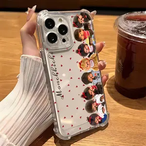 Cartoon Cute Monchhichis Phone Case Suitable for iPhone 17 16e 16 15 14 13 12 11 Mini Pro Max Air X XR XSMAX 8 7 Plus Anti Fall Transparent Soft Back Cover