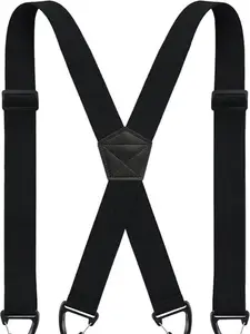 X Back Hidden Suspender 1.5 Inches Under Clothing Heavy Duty Work Suspenders for Men Women