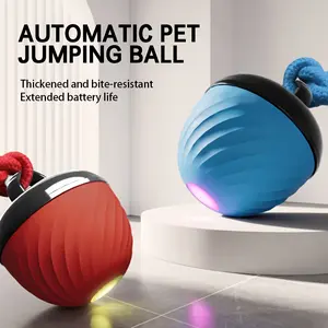 Interactive Dog Toys Ball,2026 Smart Pet Puppy Ball with Ropes, Path Electric Automatic Moving and Rolling Dogs Toy, for Small Medium Large Dogs (Bule/red)