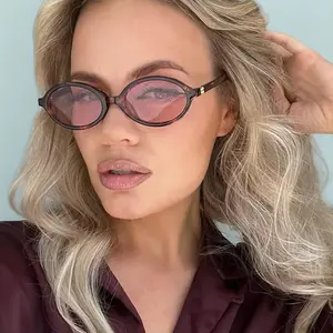 Fashion Oval Simple Literary Sunglasses Women Retro Small Frame Commuting Sunglasses Luxury Brand Design Travel Sunglasses UV400