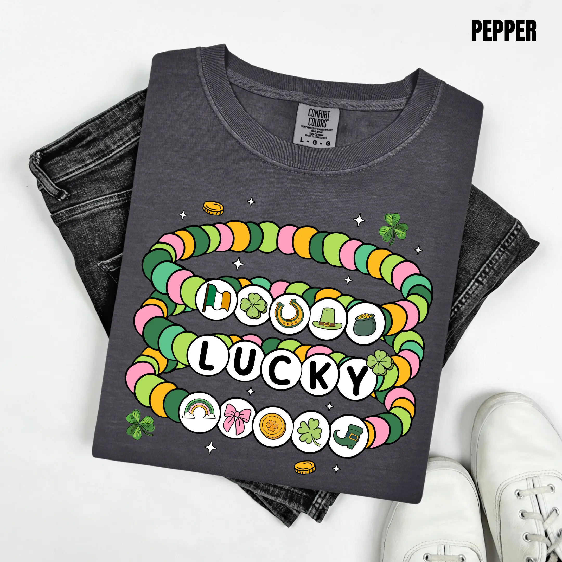 Lucky Bracelet Stack Comfort Colors T-Shirt 'NLB'