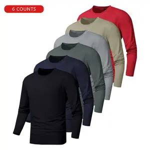 Men's Warm Base Layer Set, Crew Neck Long Sleeve Thermal - Slim Fit, Ideal for Spring, Autumn & Winter Sports, Suitable for Running, Training, Hiking & Outdoor Activities, Men's Long Sleeve T-Shirt, Versatile & Casual, Crew Neck, Made with Lightly Stretch