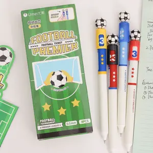 Hot-blooded football rotating gel pen, creative student writing tool, rotating refill, black smooth quick-drying pen, fun signature pen